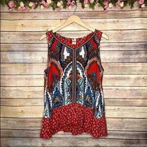 Bila Colorful Boho Paisley Sleeveless Top